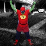 Chuckman (Aka The Chulk), A Superhero, Colored Green With Fists Raised Above Head