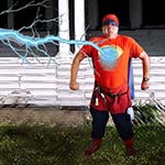 Chuckman Blocks A Lightning Bolt From Lightning Guy During A Battle Of Good Vs Evil