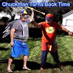 Chuckman Faces Lightning Guy in Chuckman Turns Back Time, Issue # 4, Chuckman Vs. Lightning Guy
